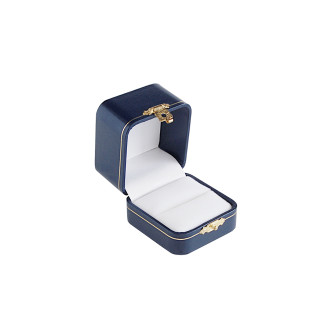 Crown Collection Blue High Dome Ring Box