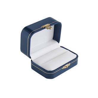 Crown Collection Blue Double Ring Box