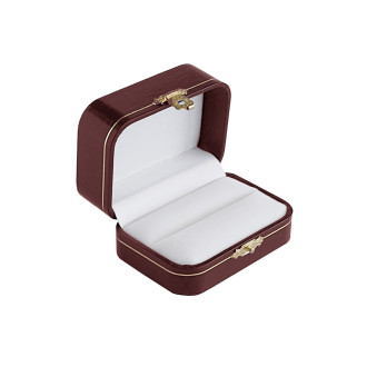 Crown Collection Burgundy Double Ring Box