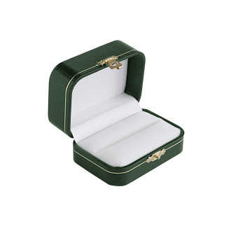 Crown Collection Green Double Ring Box