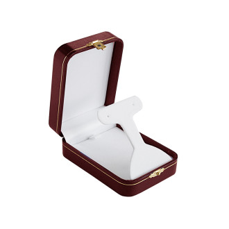 Crown Collection Burgundy Small T-Hoop Earring Box